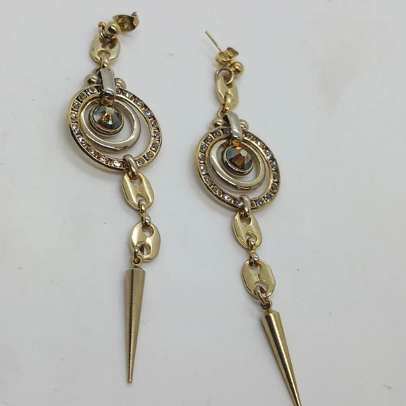 Clara Earrings gold plated swarovski crystals - Picture 2 of 3